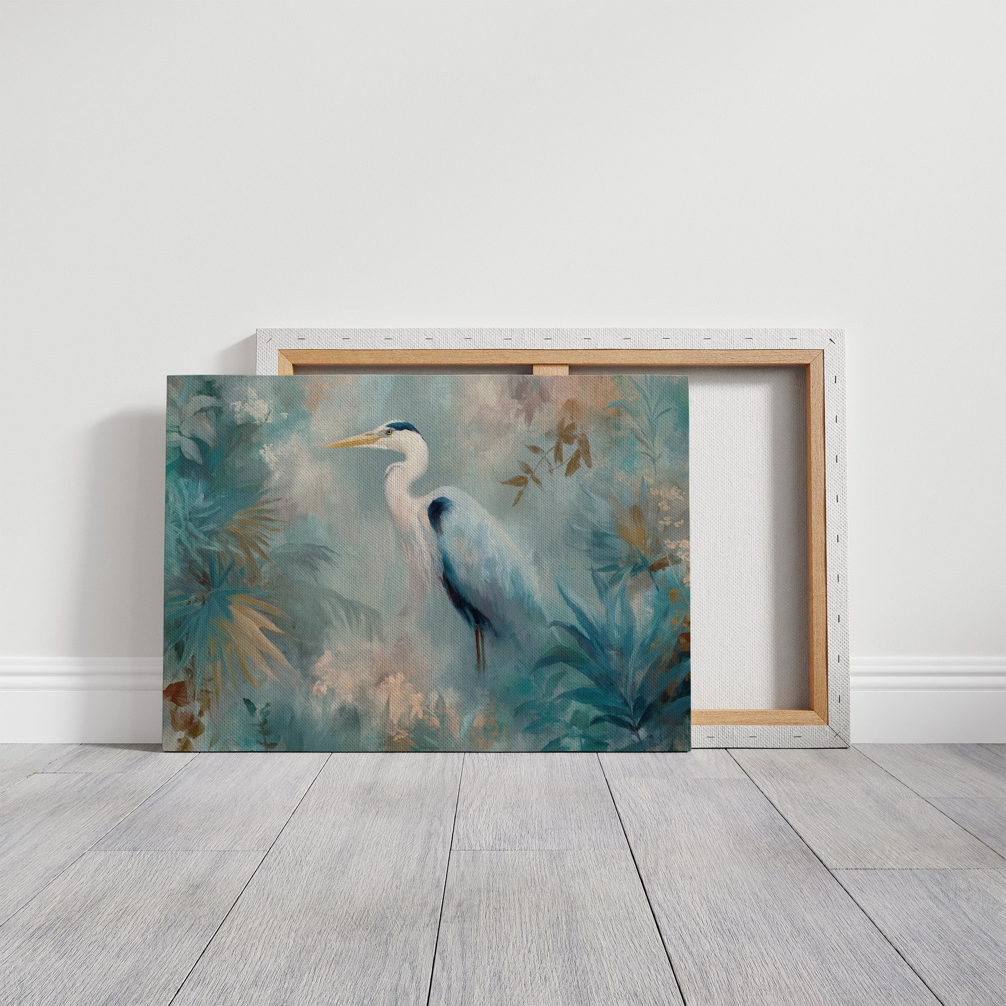 Egret In Misty Coastal Bloom