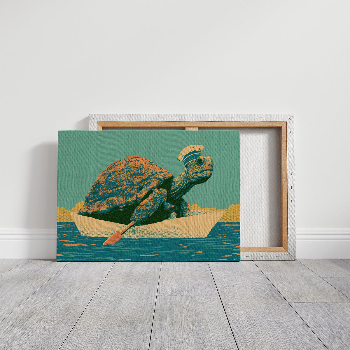 Captain Tortoise Rows Ashore