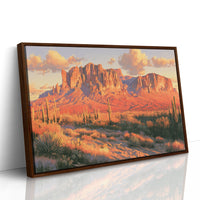 Superstition Mountains At Dusk