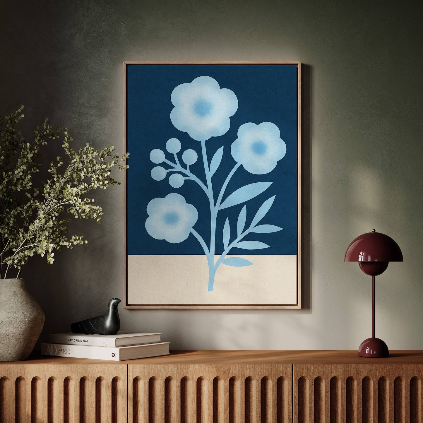 Midnight Garden Blooms In Blue