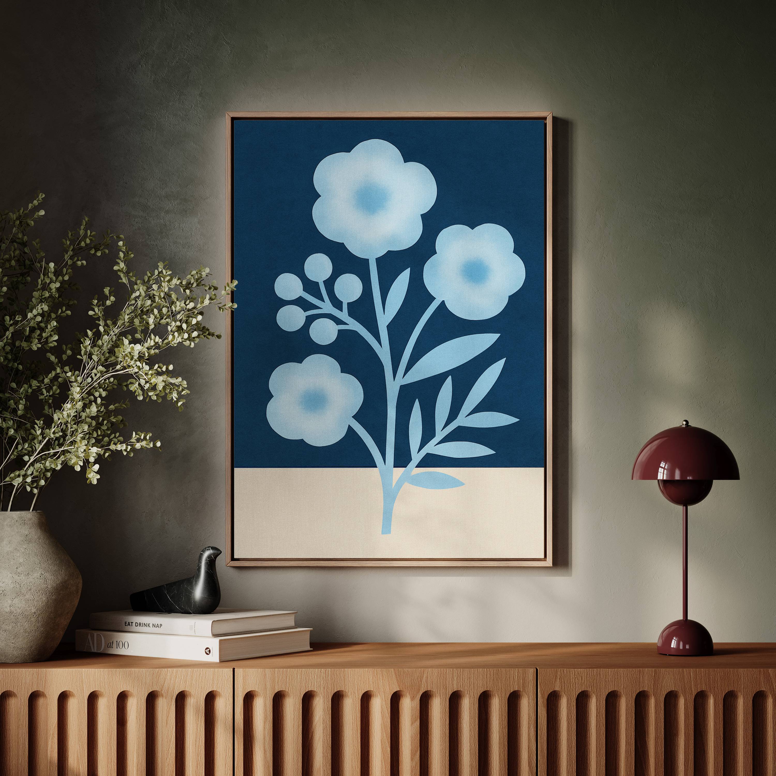 Midnight Garden Blooms In Blue