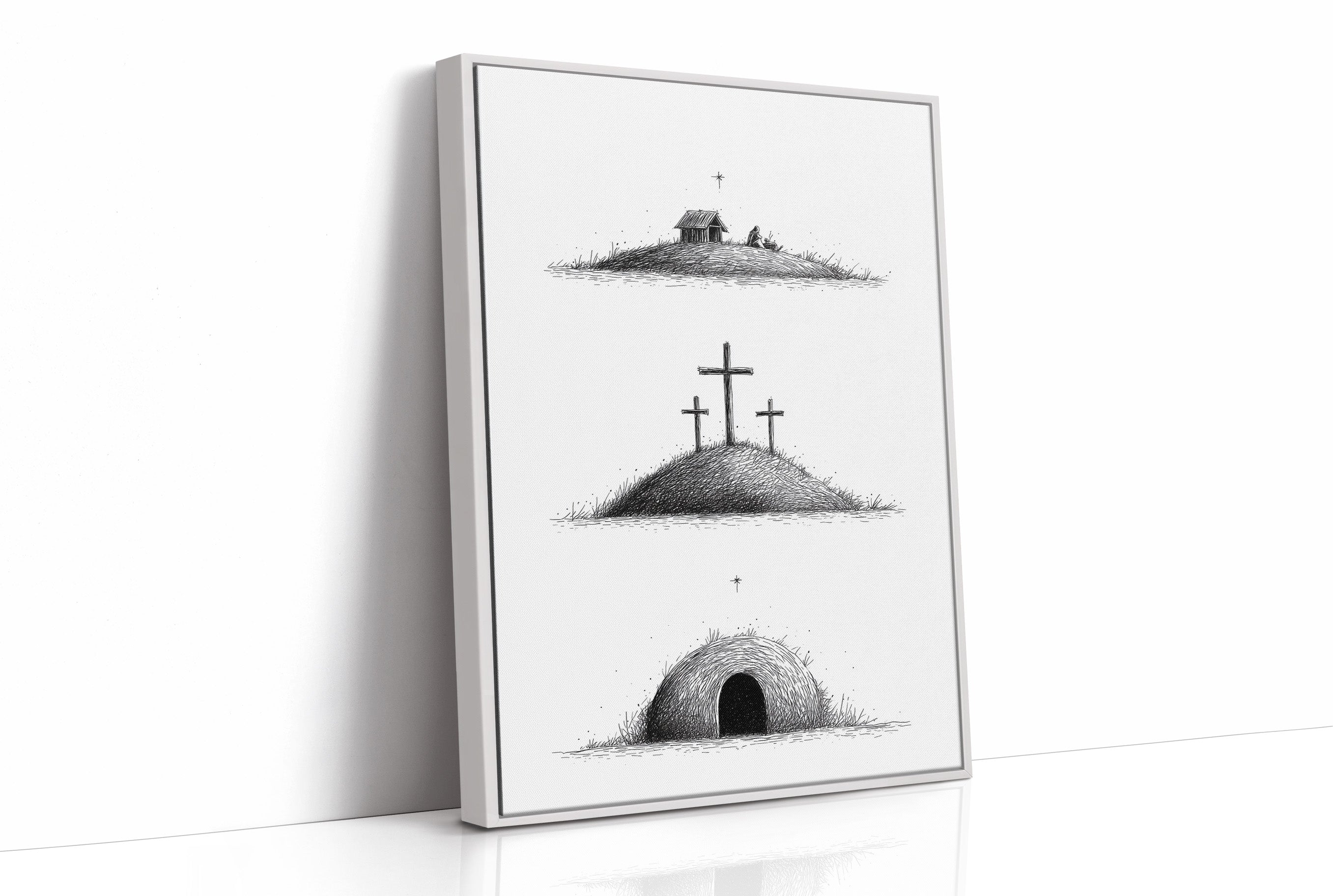 Nativity Told In Three Hills