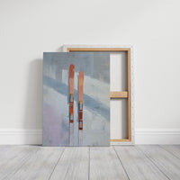Alpine Duet: Copper Skis at Rest