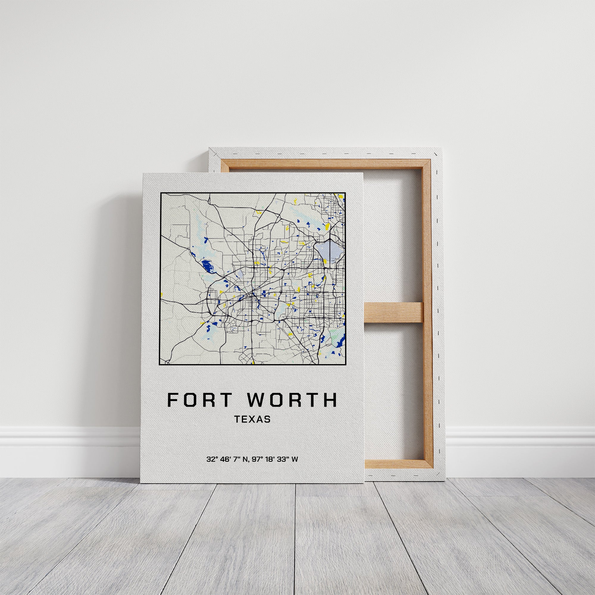 Fort Worth, Mapped in Navy & Gold