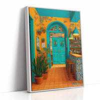 Turquoise Doorway in Sunlit Cantina