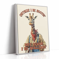 Outside I Be Hootin Giraffe Humor