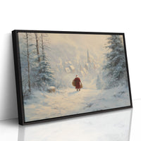 Snow Path Leads To Village Light