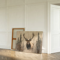Noble Elk Among Winter Pines