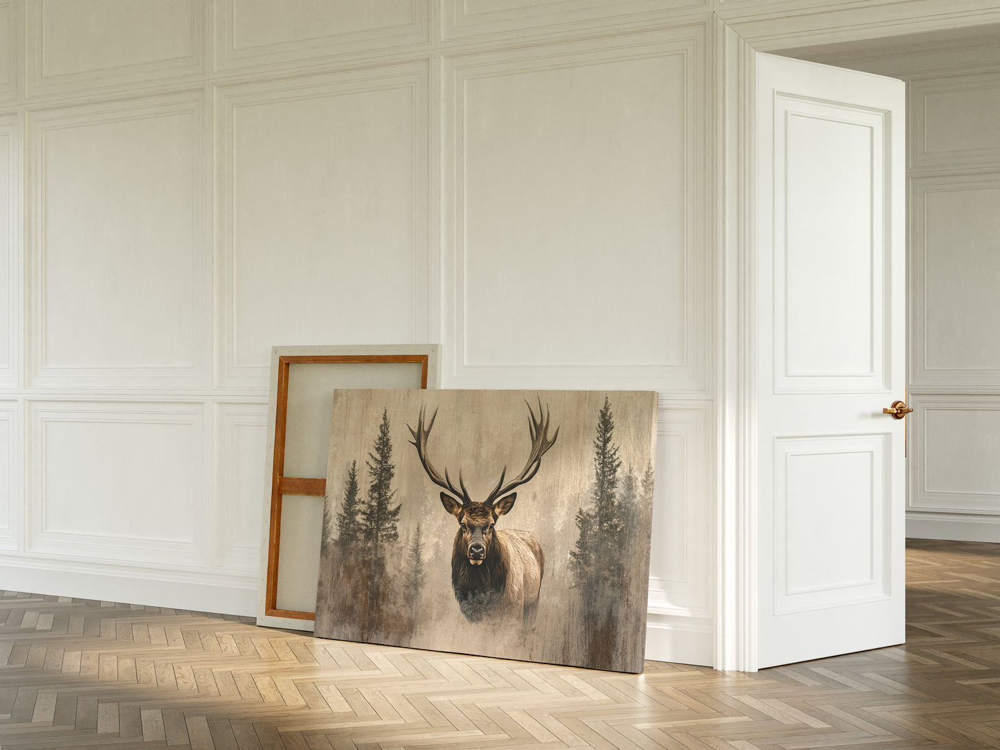 Noble Elk Among Winter Pines