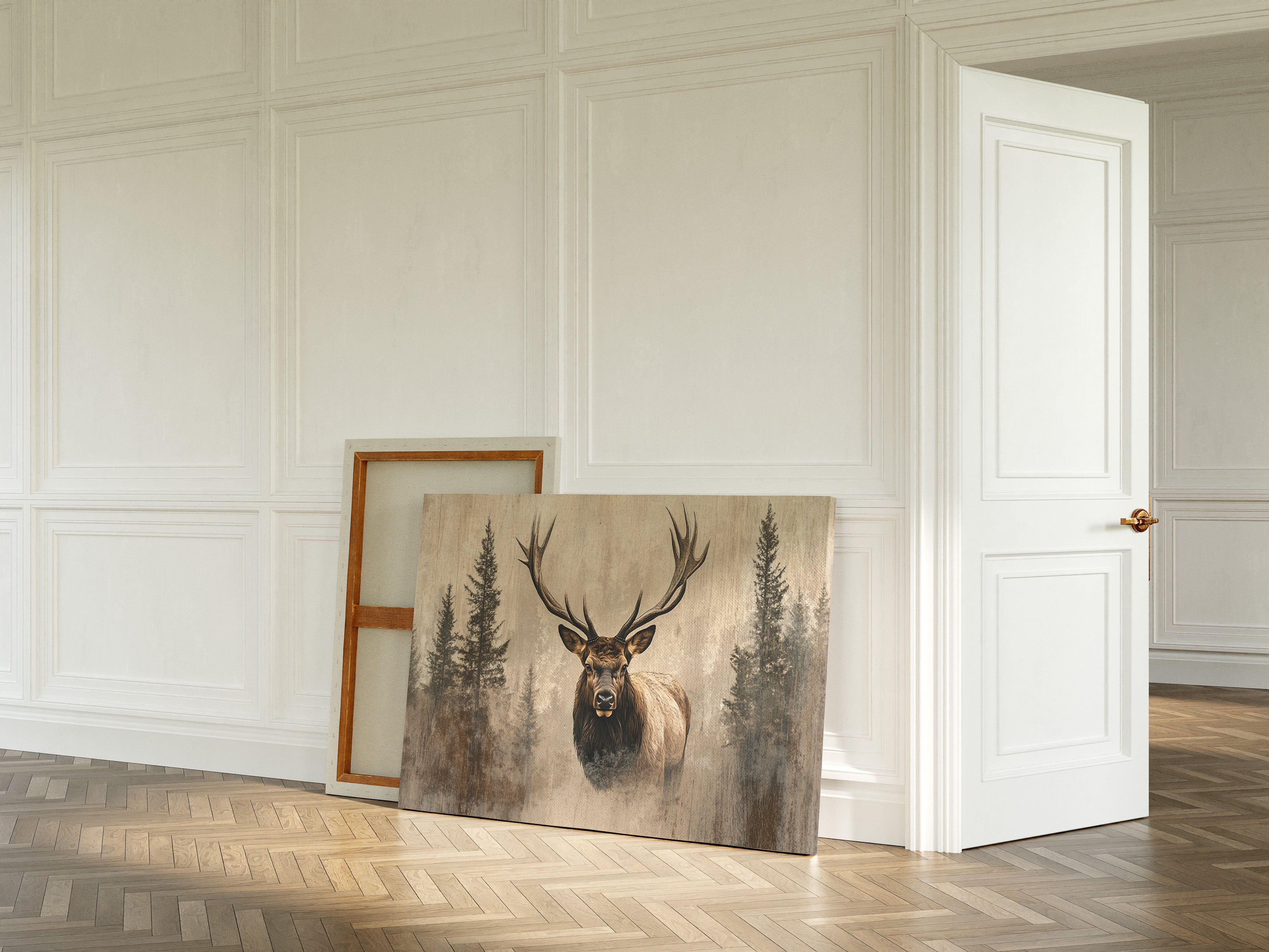 Noble Elk Among Winter Pines
