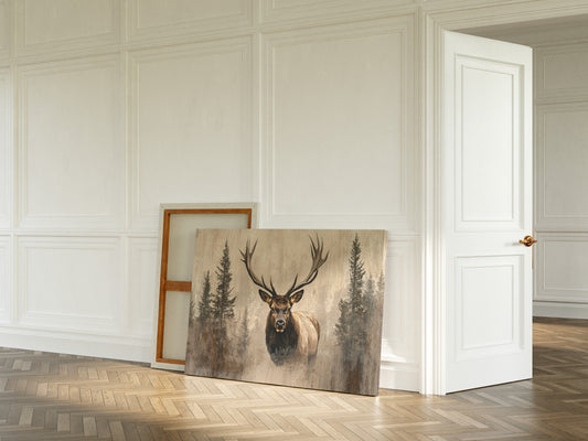 Noble Elk Among Winter Pines