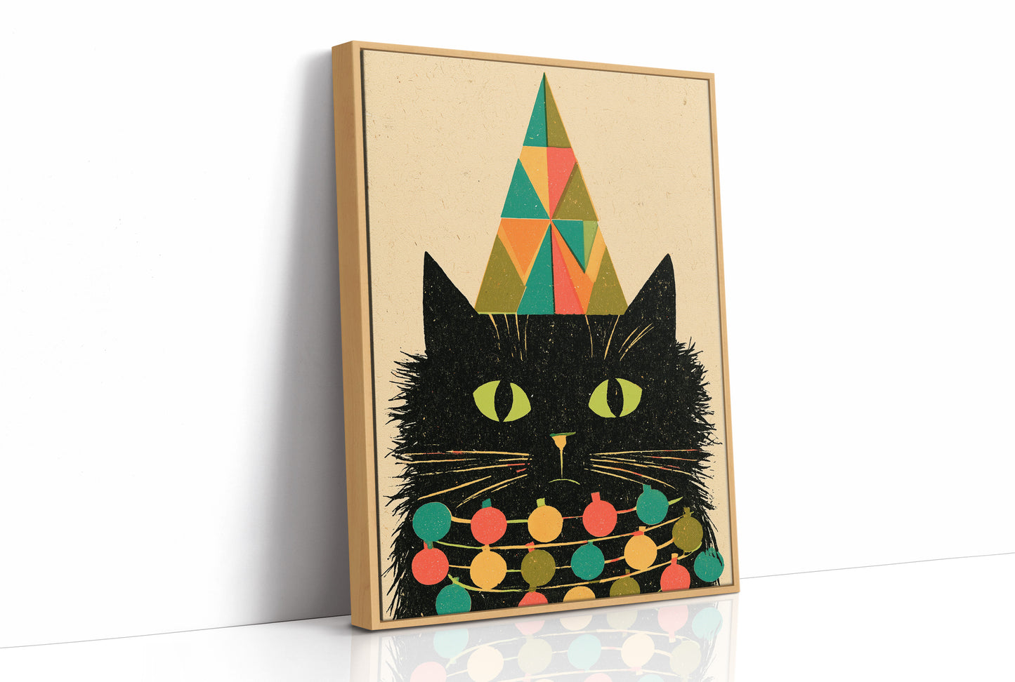 Geometric Christmas Cat