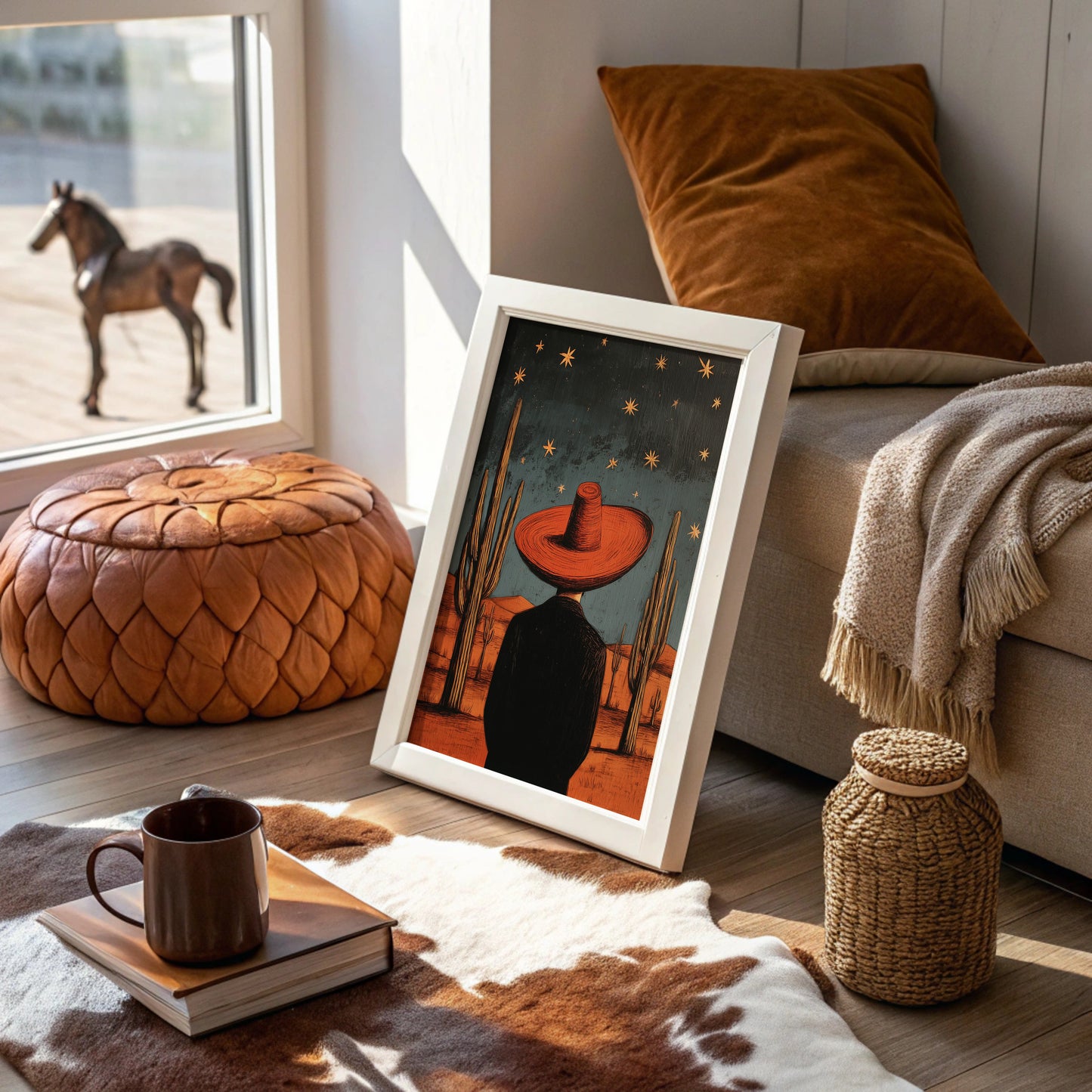 Saguaros Count Stars After Sunset