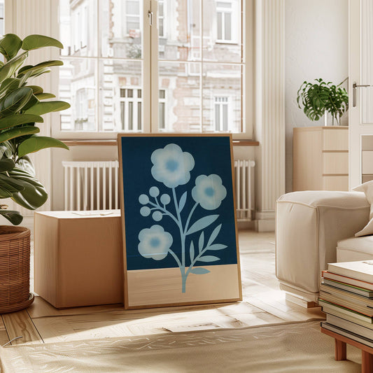 Midnight Garden Blooms In Blue