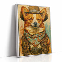 Cowboy Corgi — Impasto Western Dog Portrait