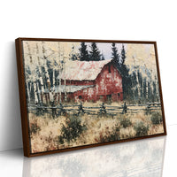 Weathered Red Barn at Aspen's Edge