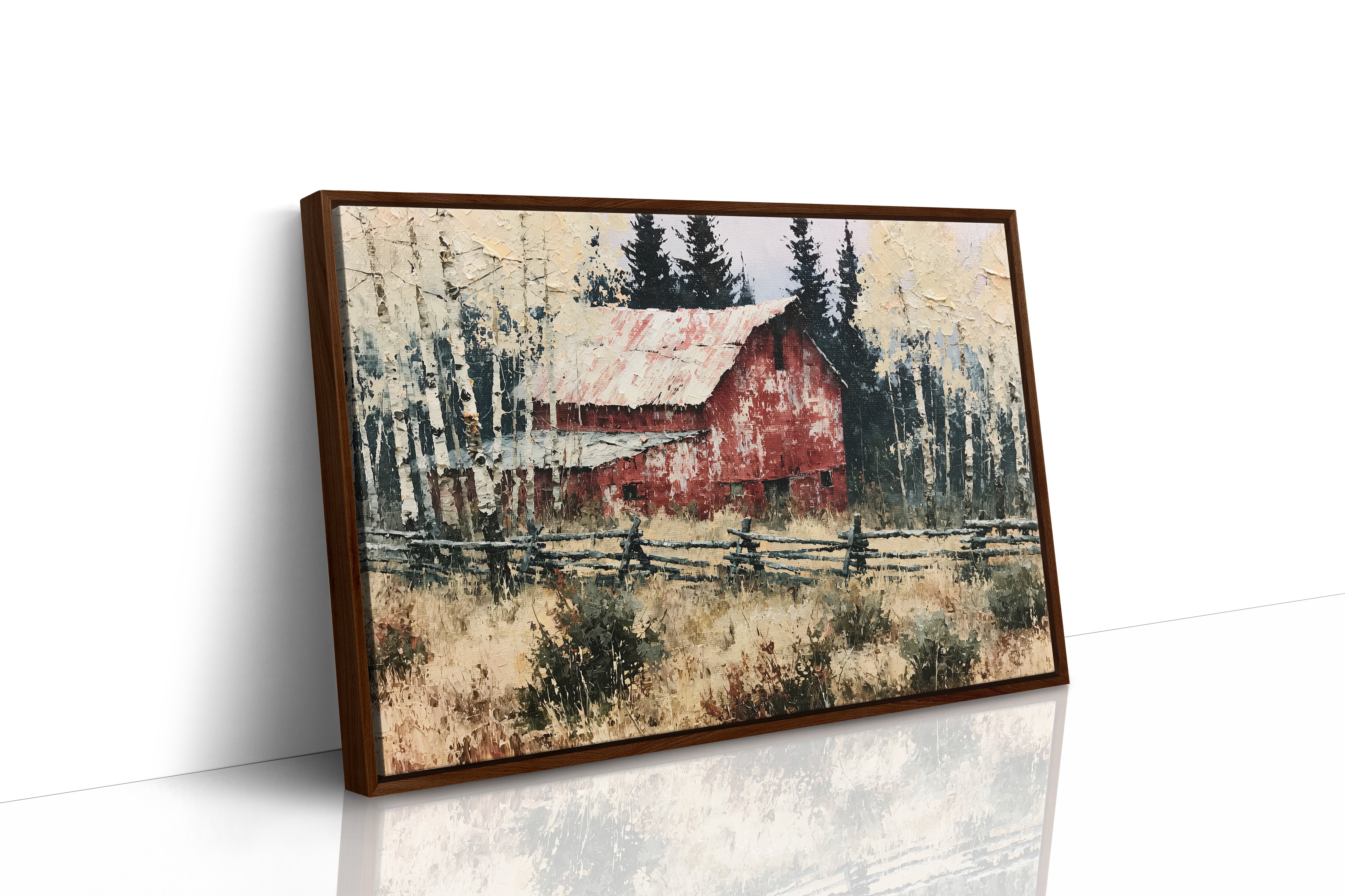 Weathered Red Barn at Aspen's Edge