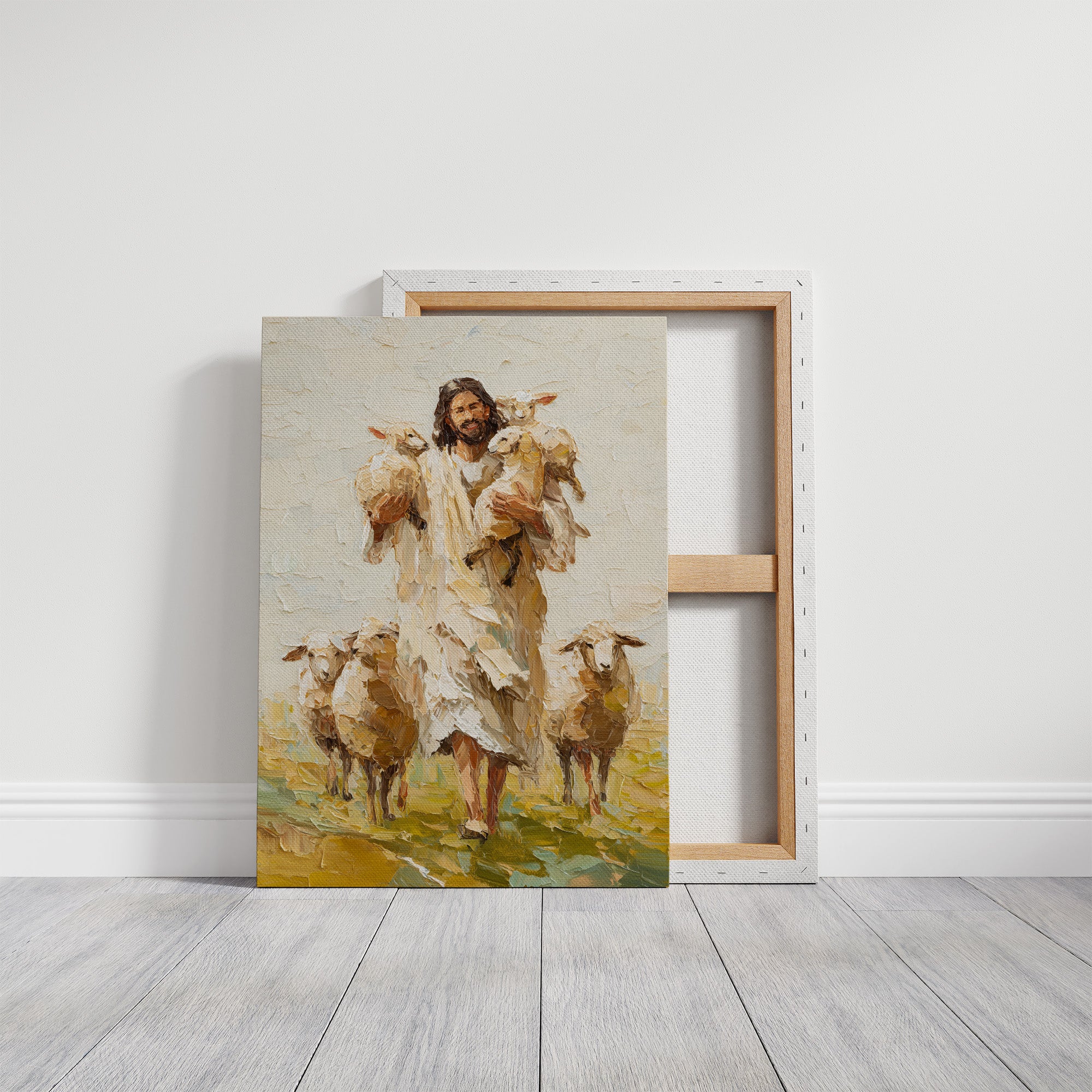 Shepherd's Embrace in Golden Fields