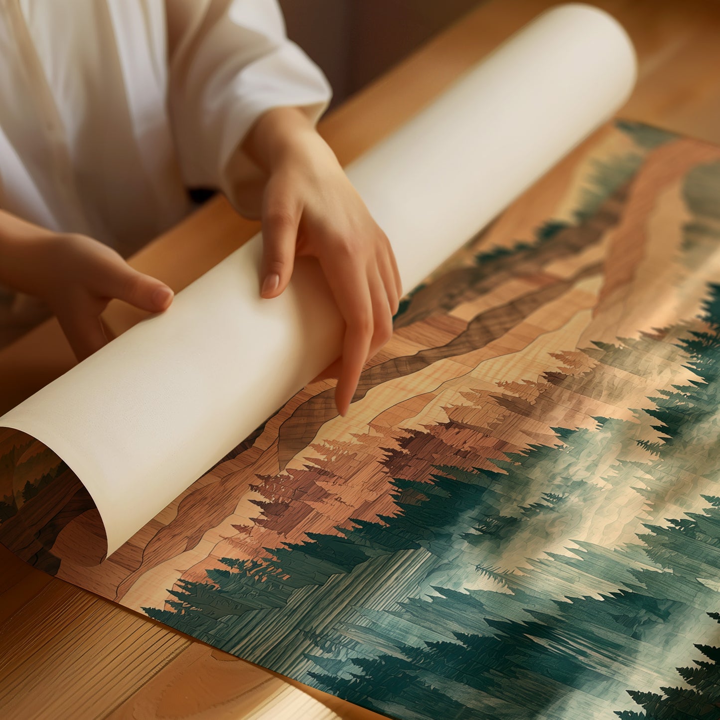 Misted Valley in Marquetry