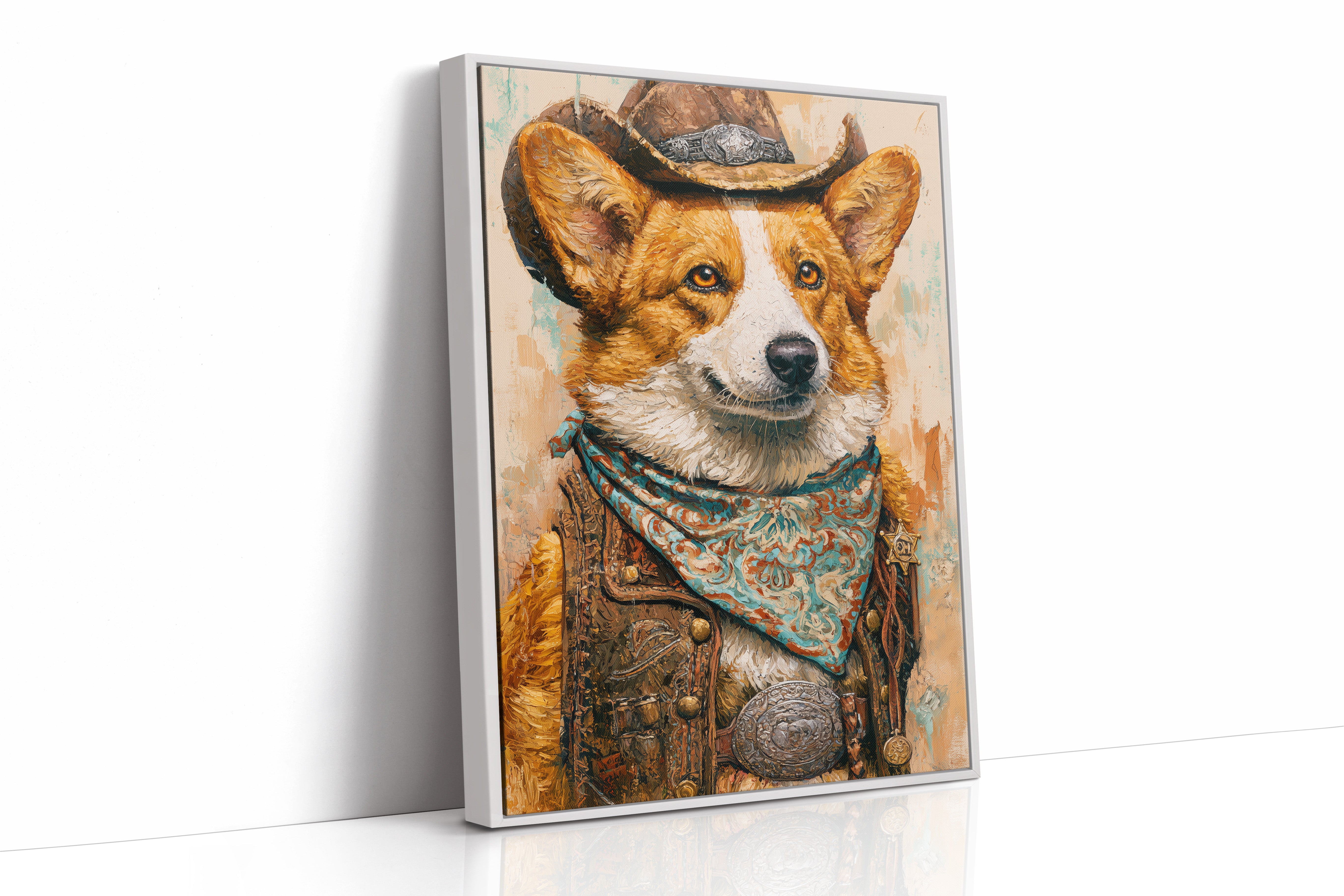 Cowboy Corgi — Close-Up Western Dog Portrait