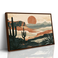 Retro Sun Over Saguaro Country