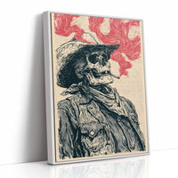 The Last Cowboy — Profile Skeleton Engraving Print