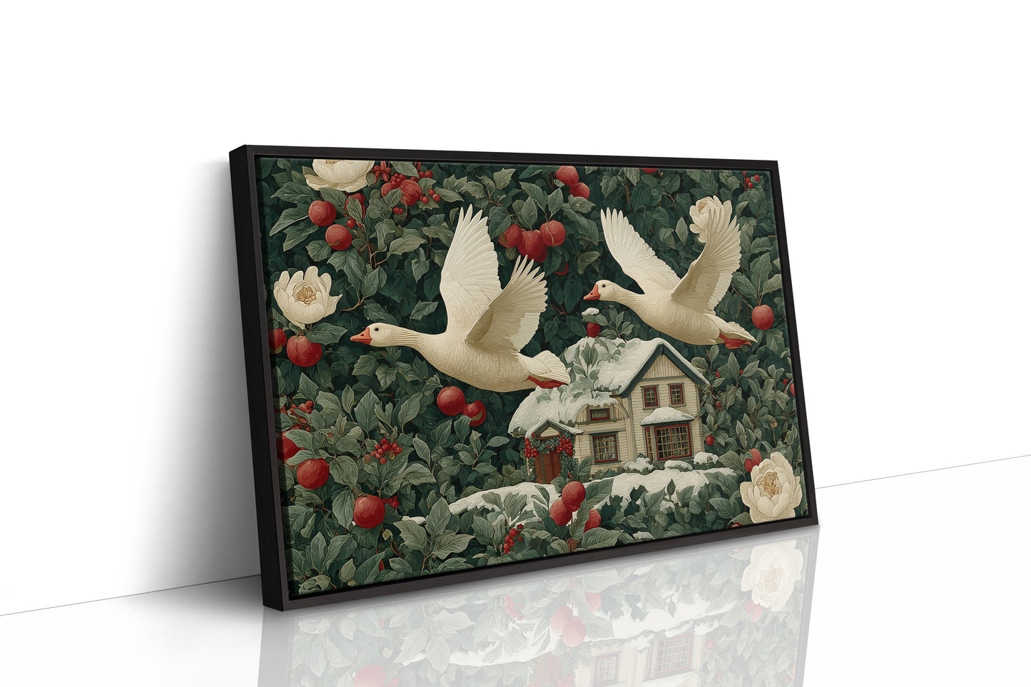 Geese Over the Winter Cottage