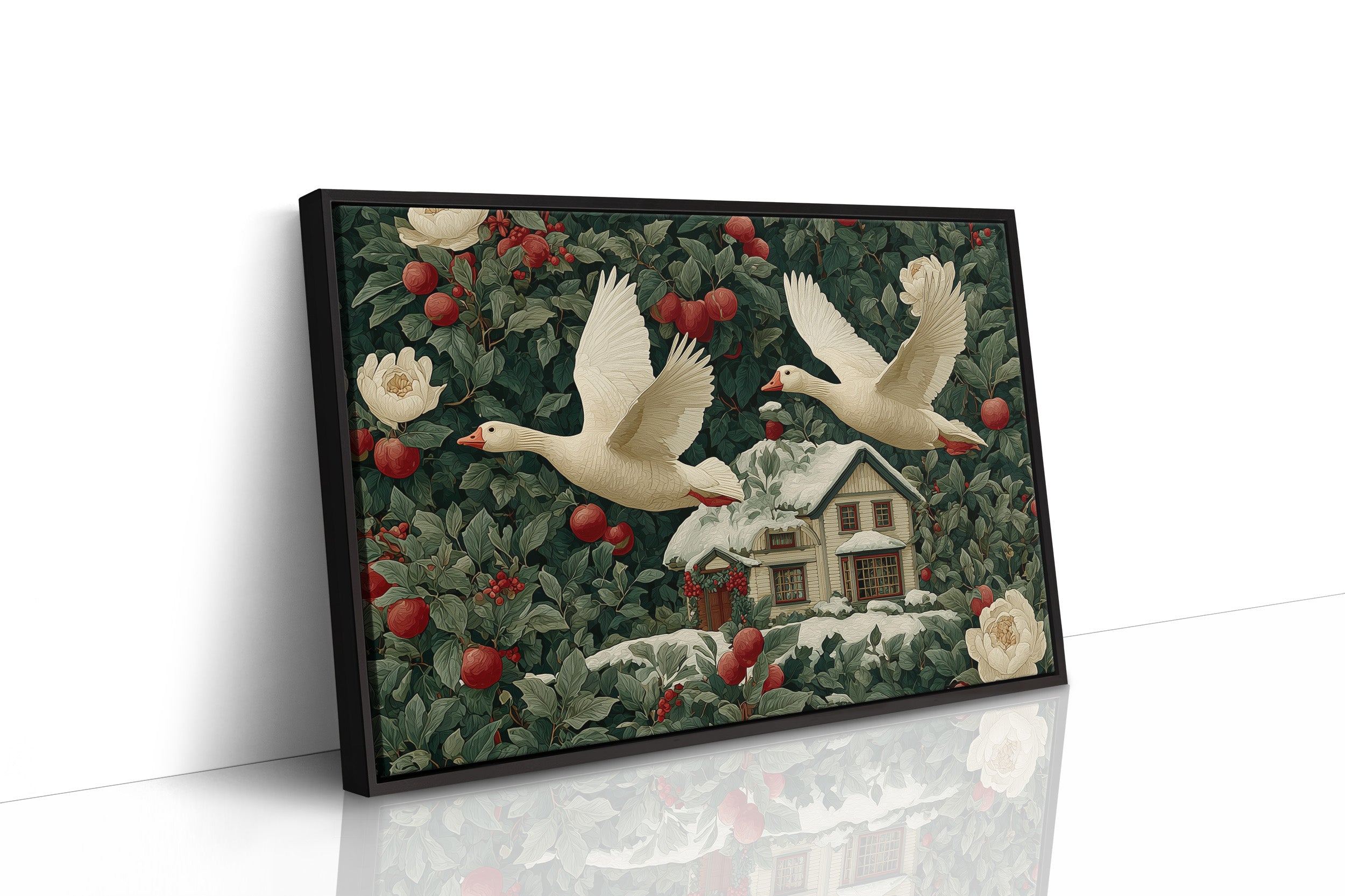 Geese Over the Winter Cottage