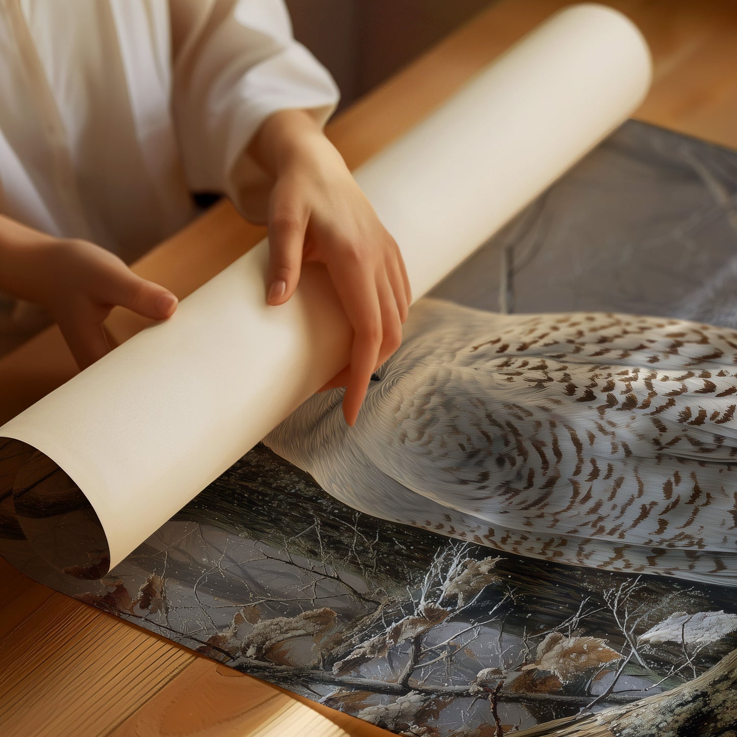 Arctic Wings Meet Winter Woods