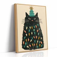 Cat Wrapped in Christmas Lights