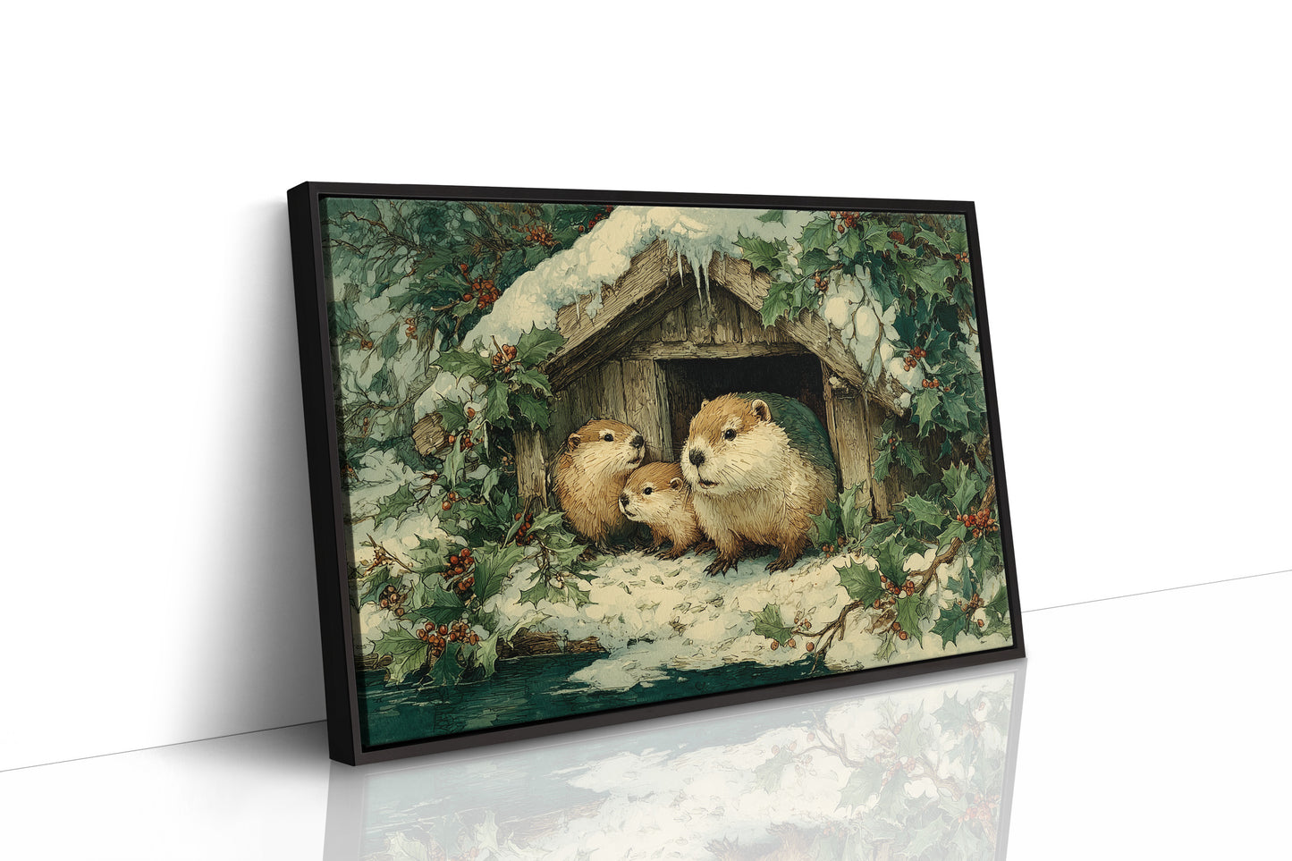 Beaver Family at the Lodge