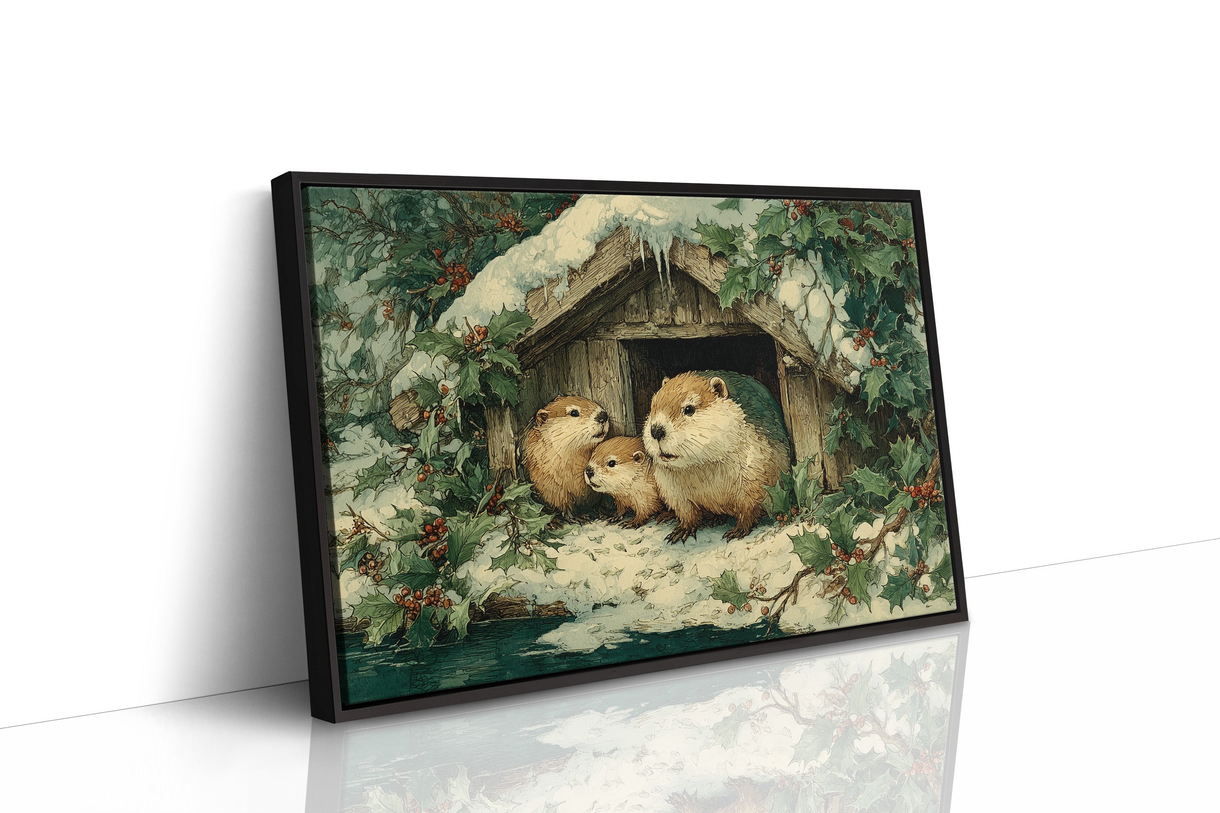 Beaver Family at the Lodge