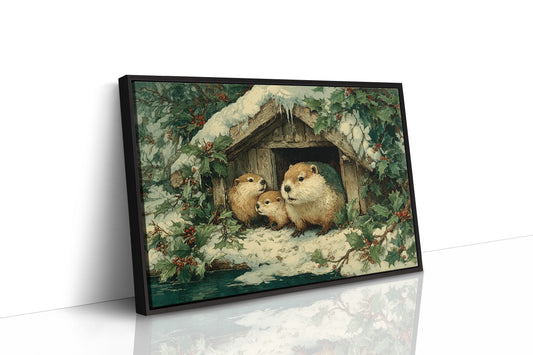Beaver Family at the Lodge