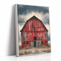 The Red Barn — Bold Decay Prairie Oil Painting