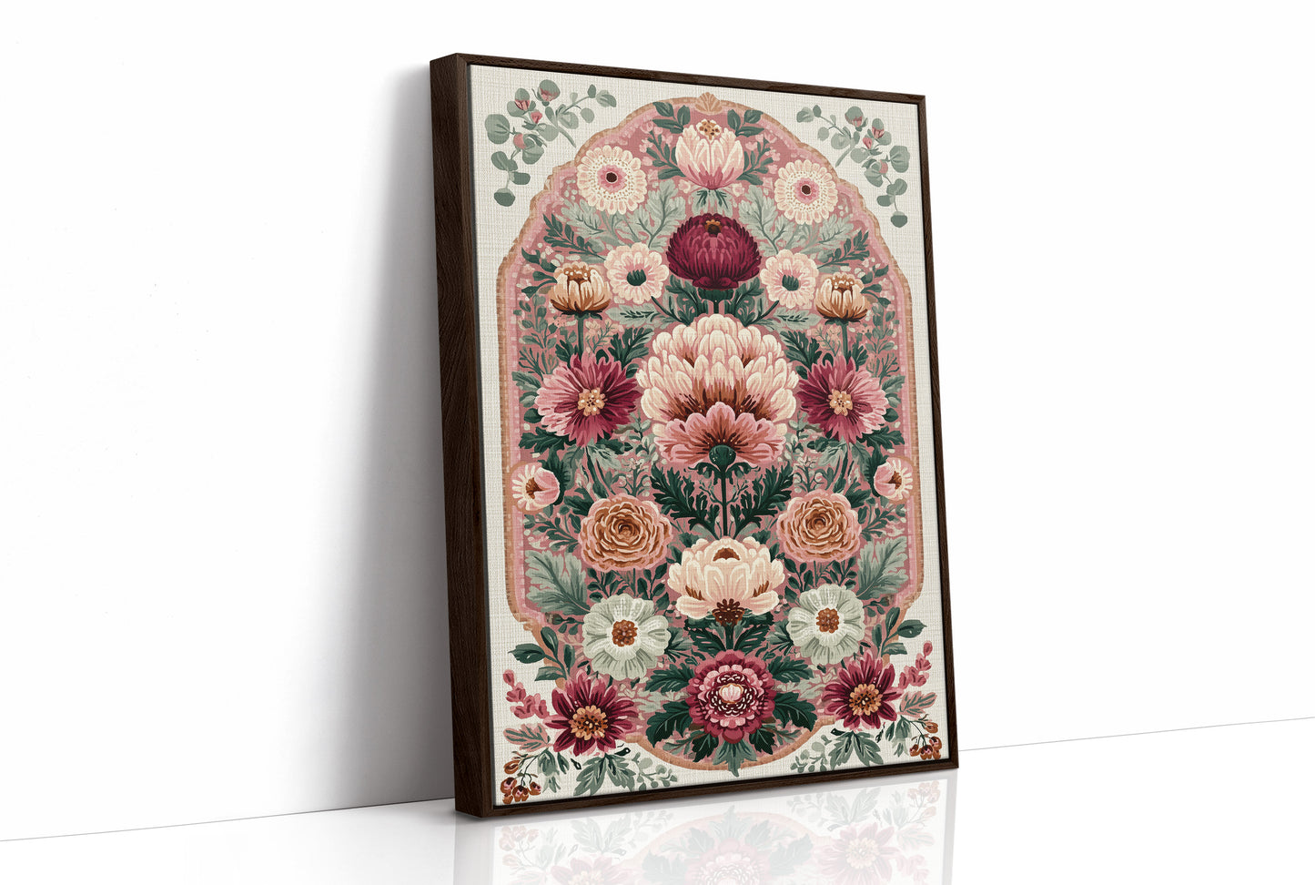 Blush Bouquet: A Grand Floral Medallion