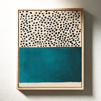 Teal Block and Ink Dots