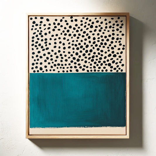 Teal Block and Ink Dots