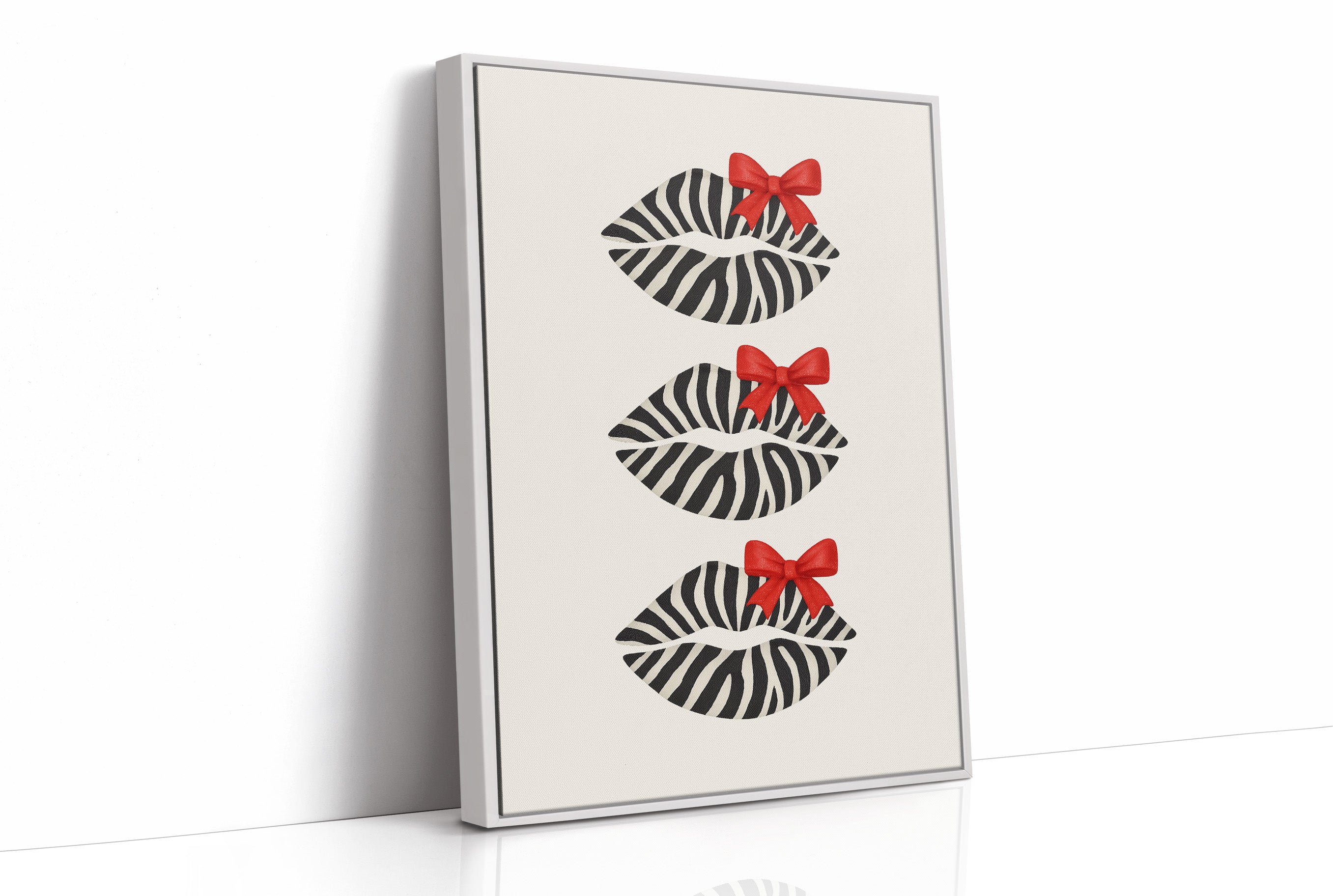 Zebra Kisses Adorned with Crimson Bows