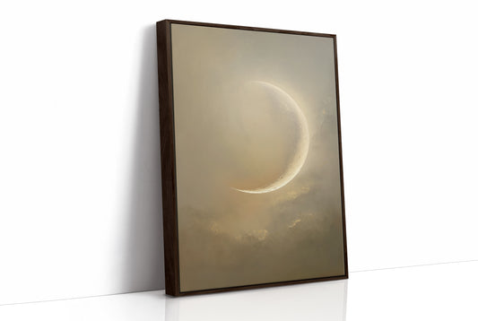 Crescent Moon Bathes In Golden Mist