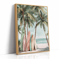 Boards Resting Under Palms