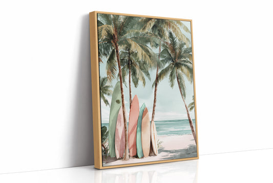 Boards Resting Under Palms