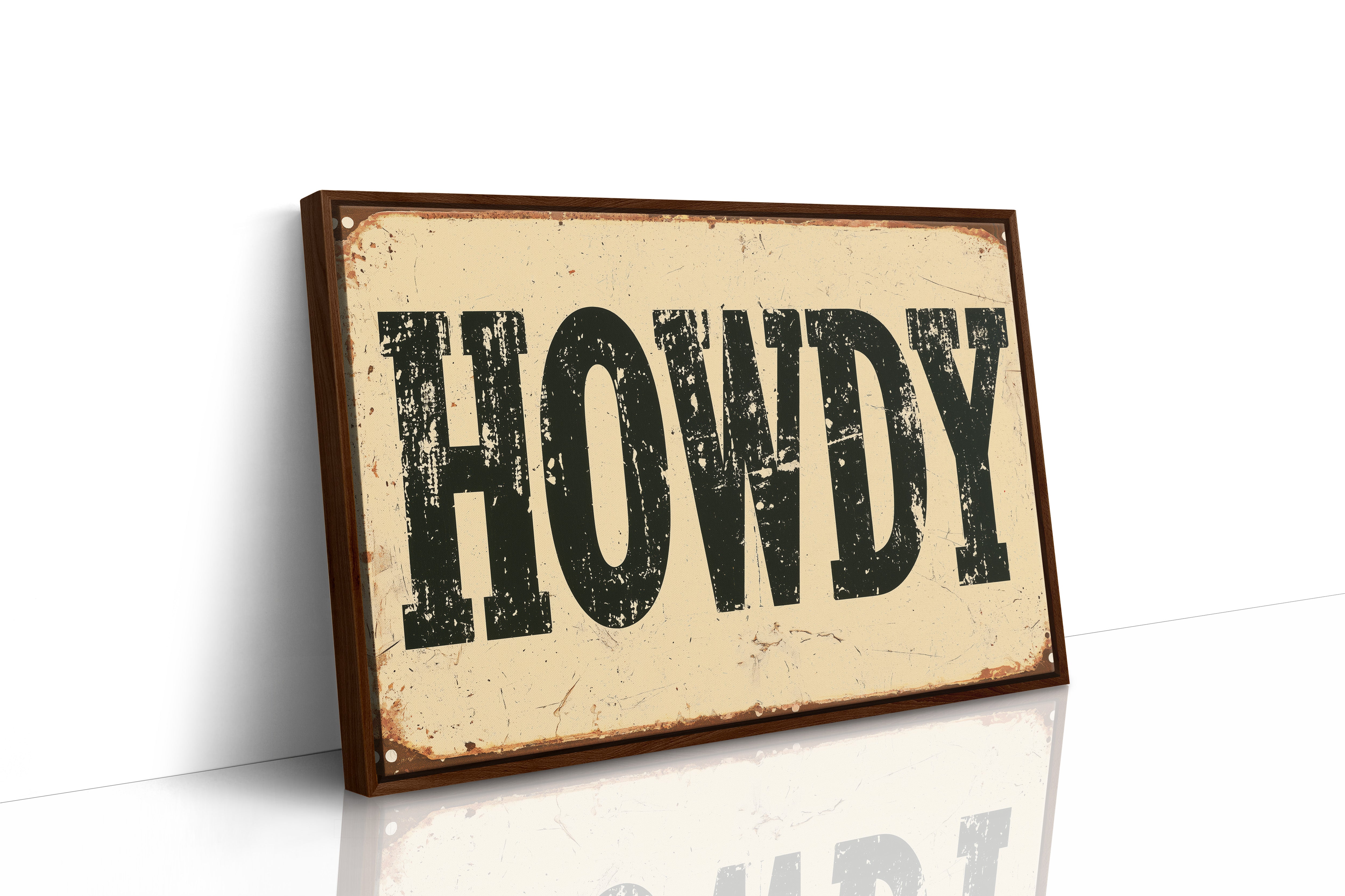 Howdy, Rusted Tin Sign
