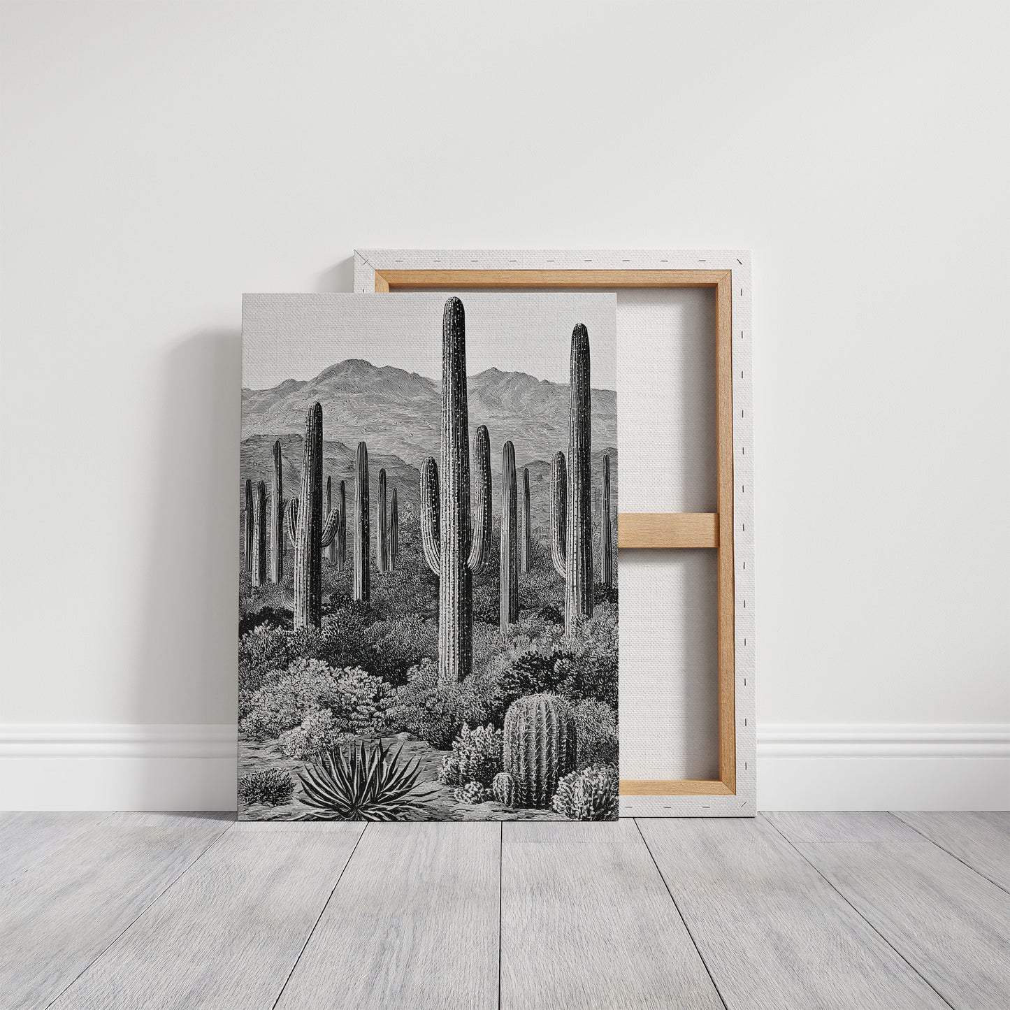 Saguaro Forest In Fine Line