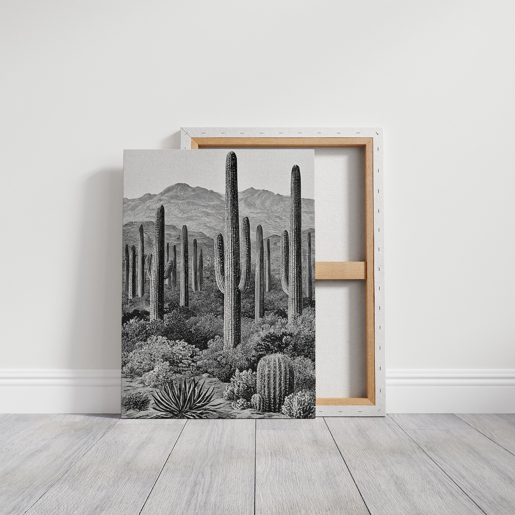 Saguaro Forest In Fine Line