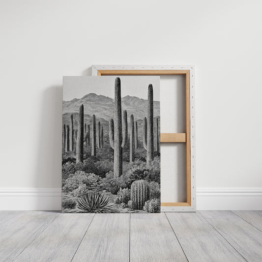 Saguaro Forest In Fine Line