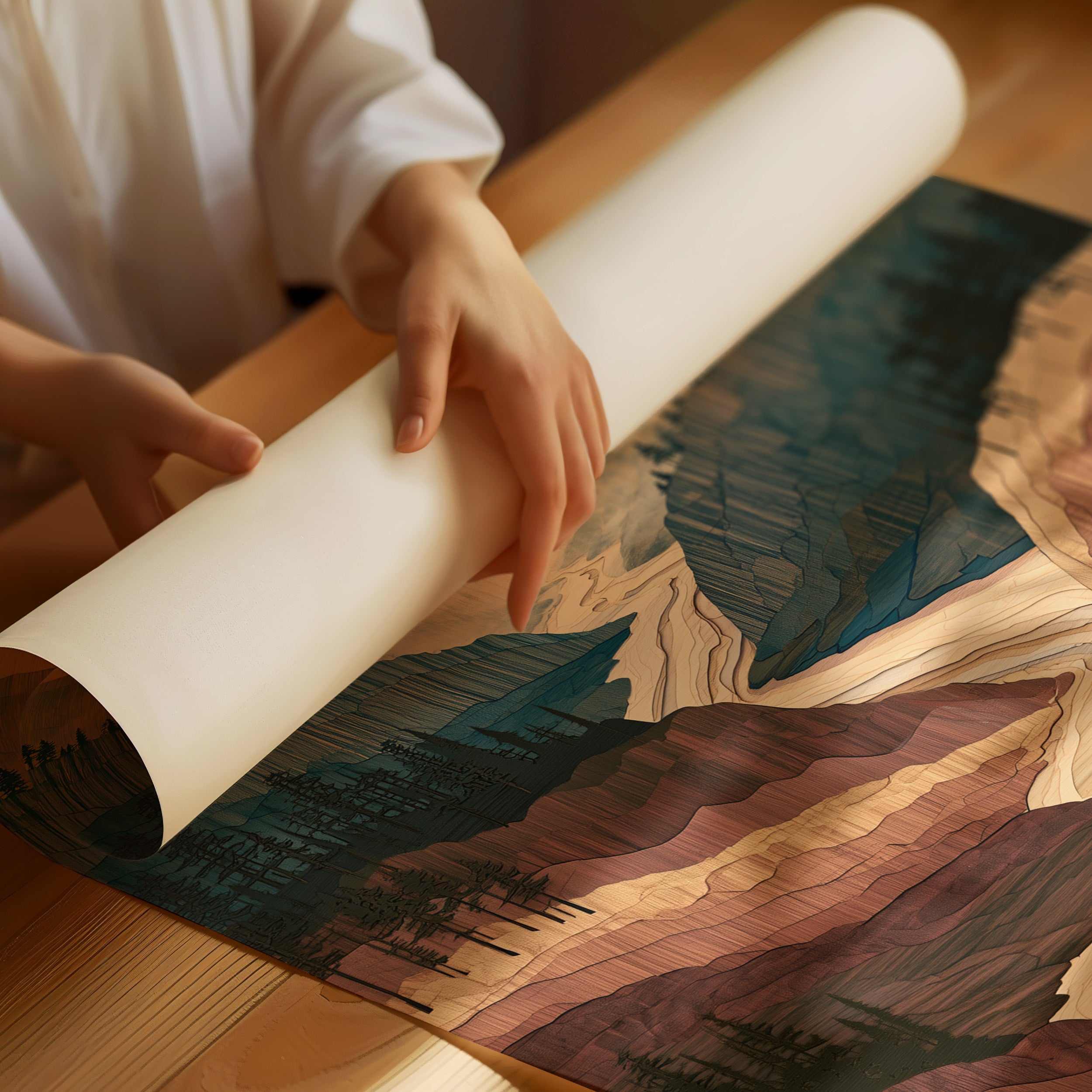 Winding River in Marquetry