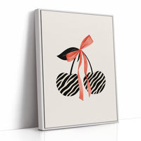 Zebra Cherries Tied With Coral Silk