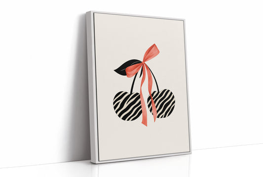 Zebra Cherries Tied With Coral Silk