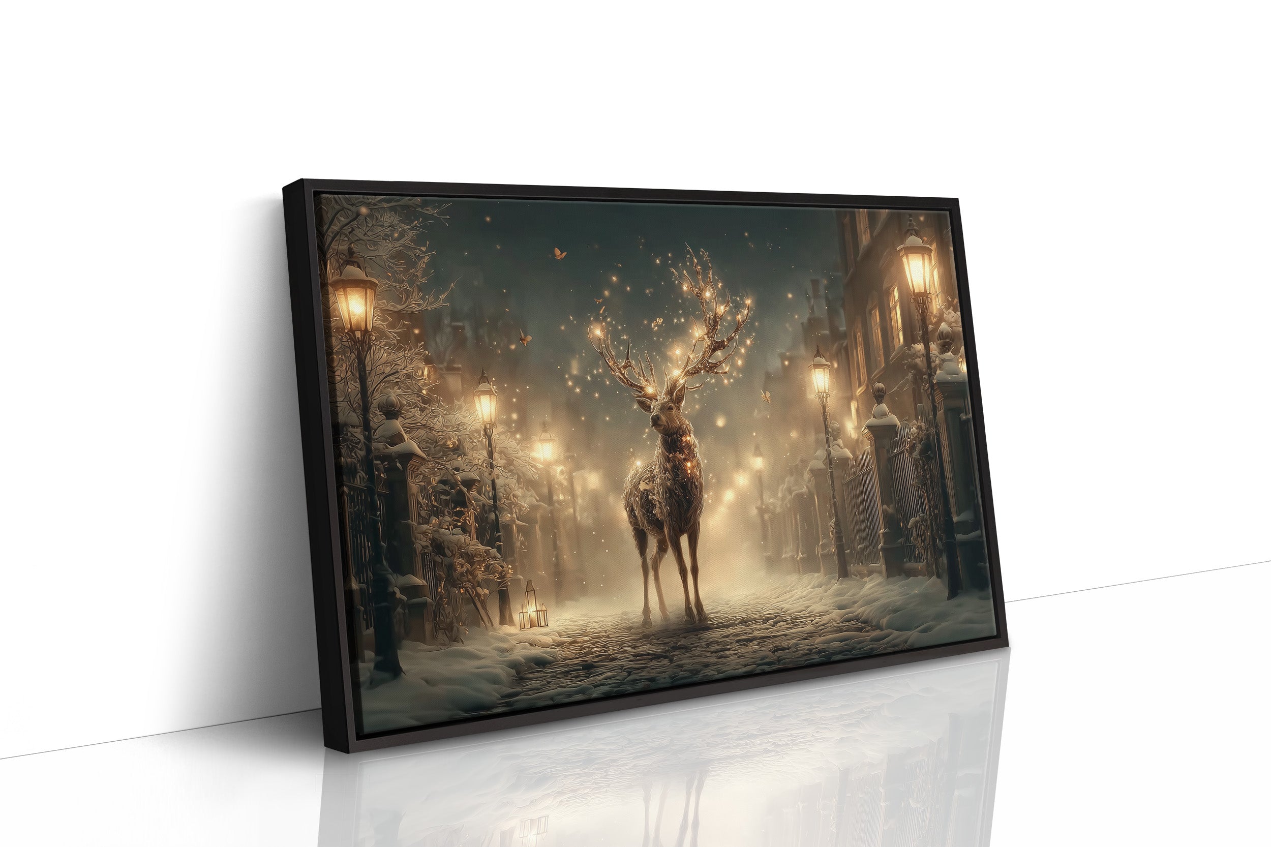Starlit Stag Walks Victorian Streets
