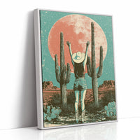 Blood Moon Cowgirl — Retro Desert Screenprint